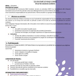 recrutement animateur ALSH